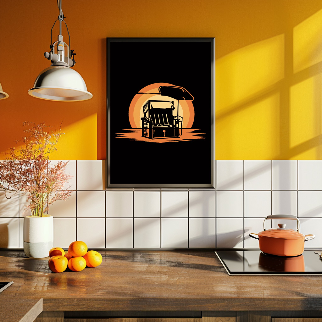 Poster: Abendruhe im Strandkorb