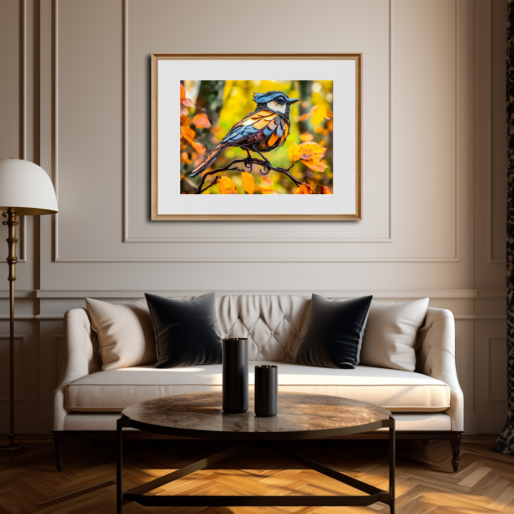 Poster: Metal Blue Tit on Branch - immagine 3