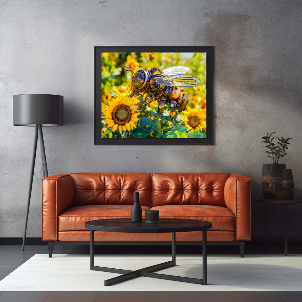 Poster: Metal Bumblebee on Sunflower in Summer – Image 3