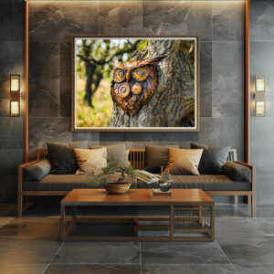Poster: Metal Owl Garden Sculpture