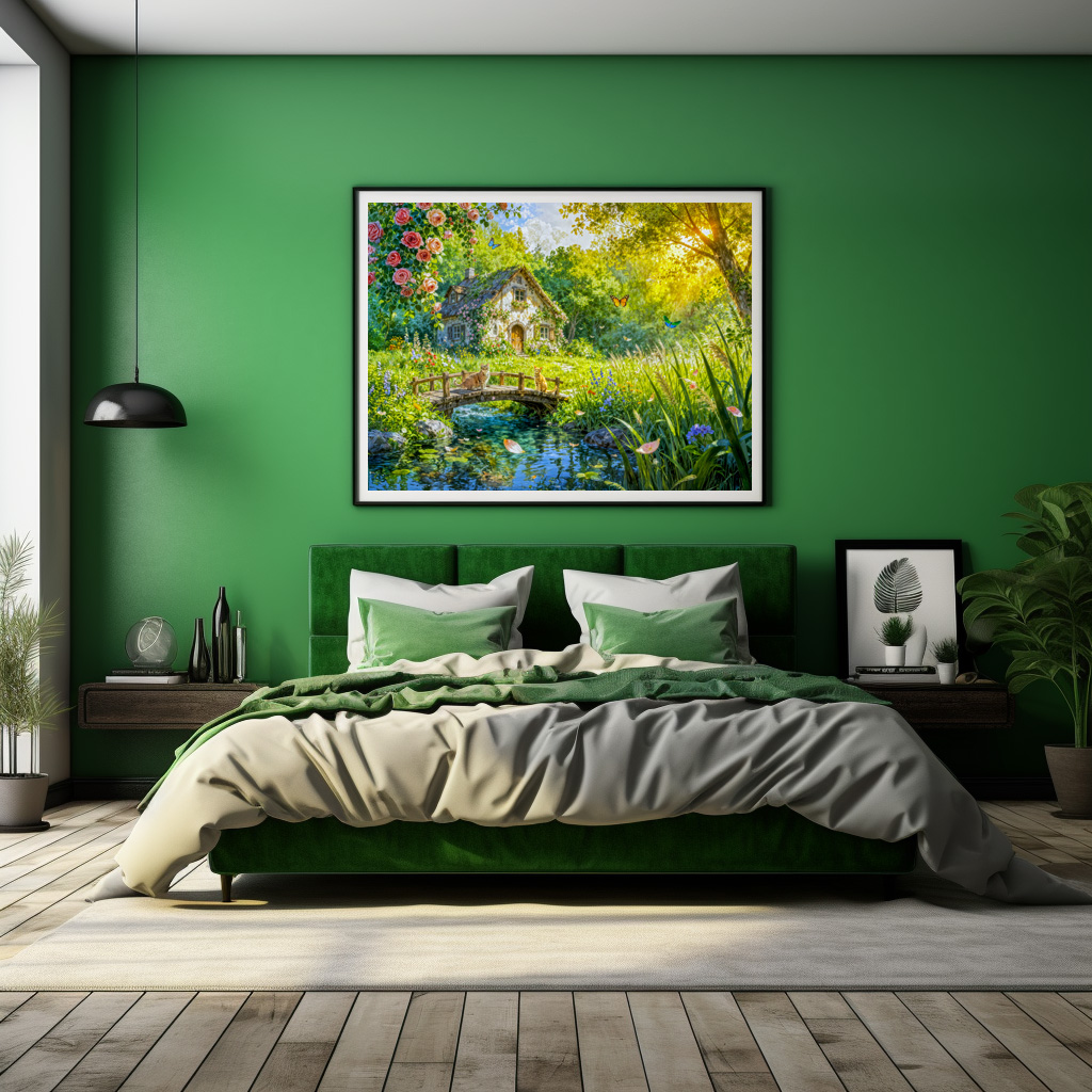 Poster: Rose Petal Cottage by the Wildbrook