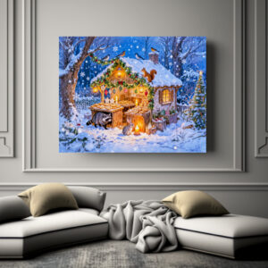 Poster: Gingerbread Cottage in the Snow