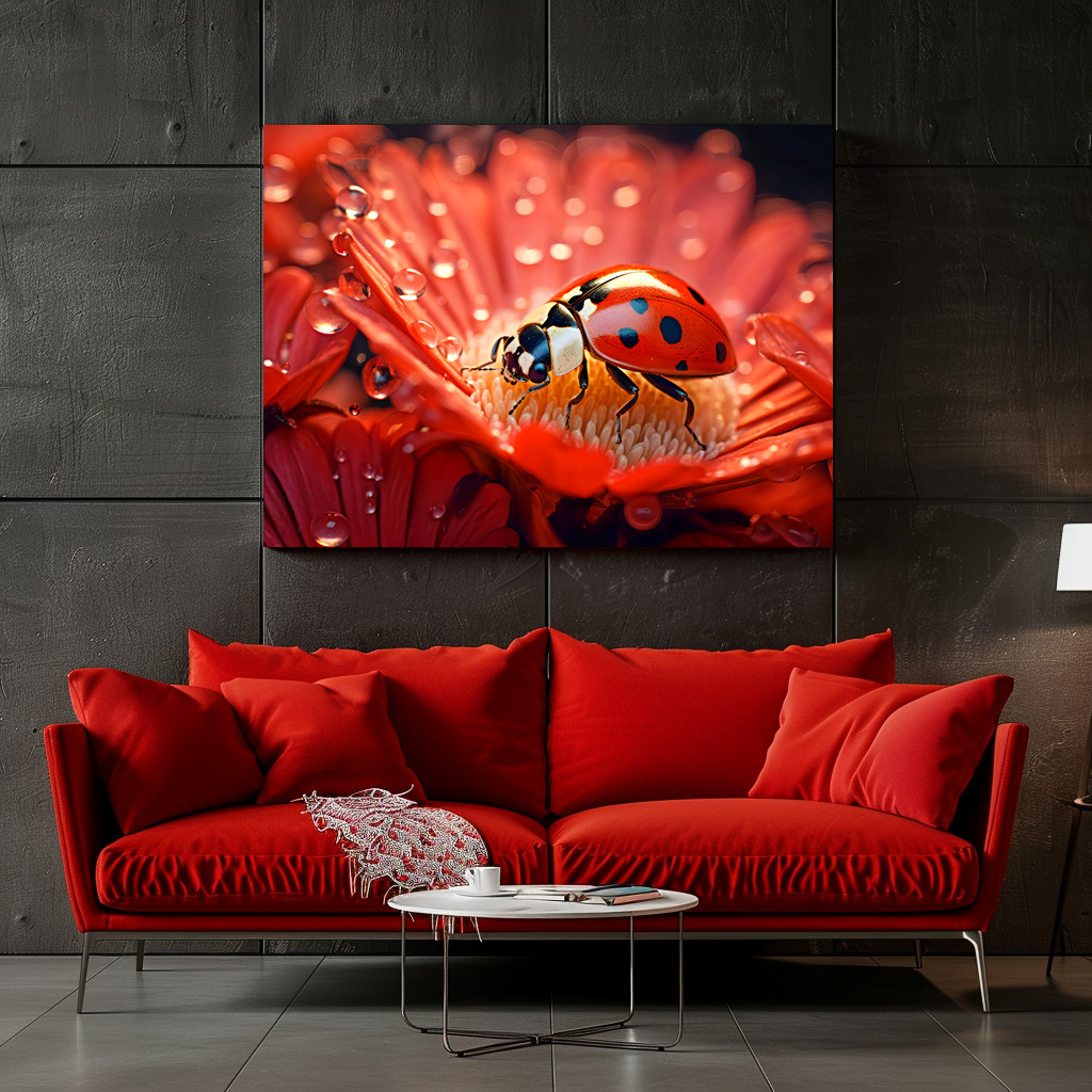 Poster: ladybug delicately exploring the intricate patterns of a blooming flower petal – Image 2