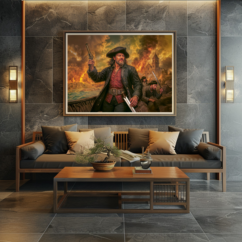 Poster: Henry Morgan Pirate Battle Portrait