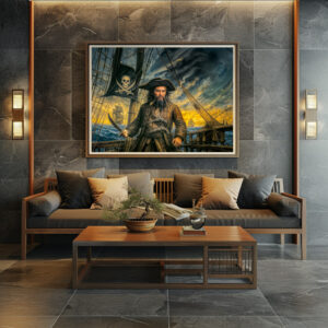 Poster: Blackbeard Pirate Storm Portrait