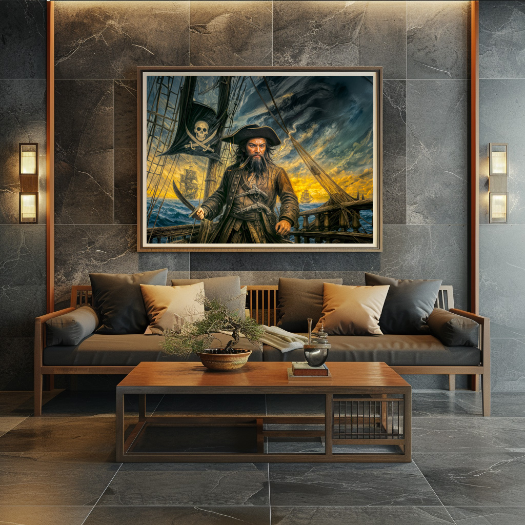 Poster: Blackbeard Pirate Storm Portrait