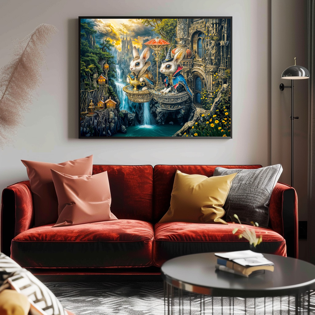 Poster: Steampunk magic rabbits