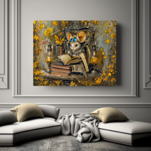 Poster: Steampunk reading mouse