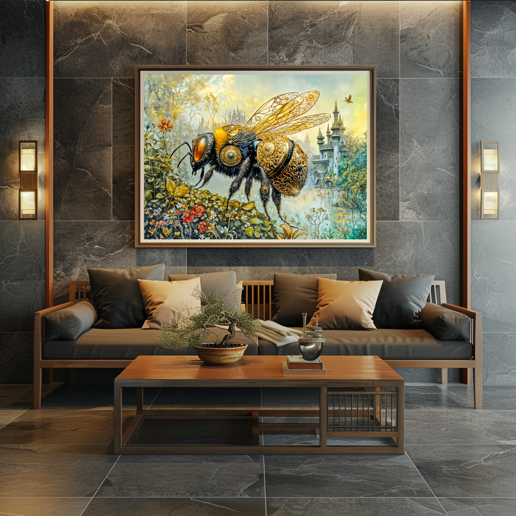 Poster: Steampunk blossom bee