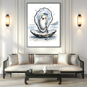Poster: Expressive Singing Oyster Performing in Marine Ink Illustration