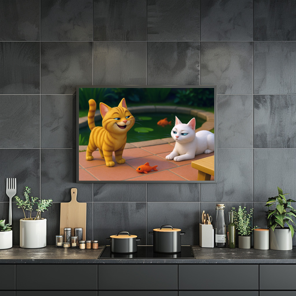Poster: Ein Kater bringt seiner Auserwählten ein Geschenk. Sie ist nicht amüsiert - Imagen 2