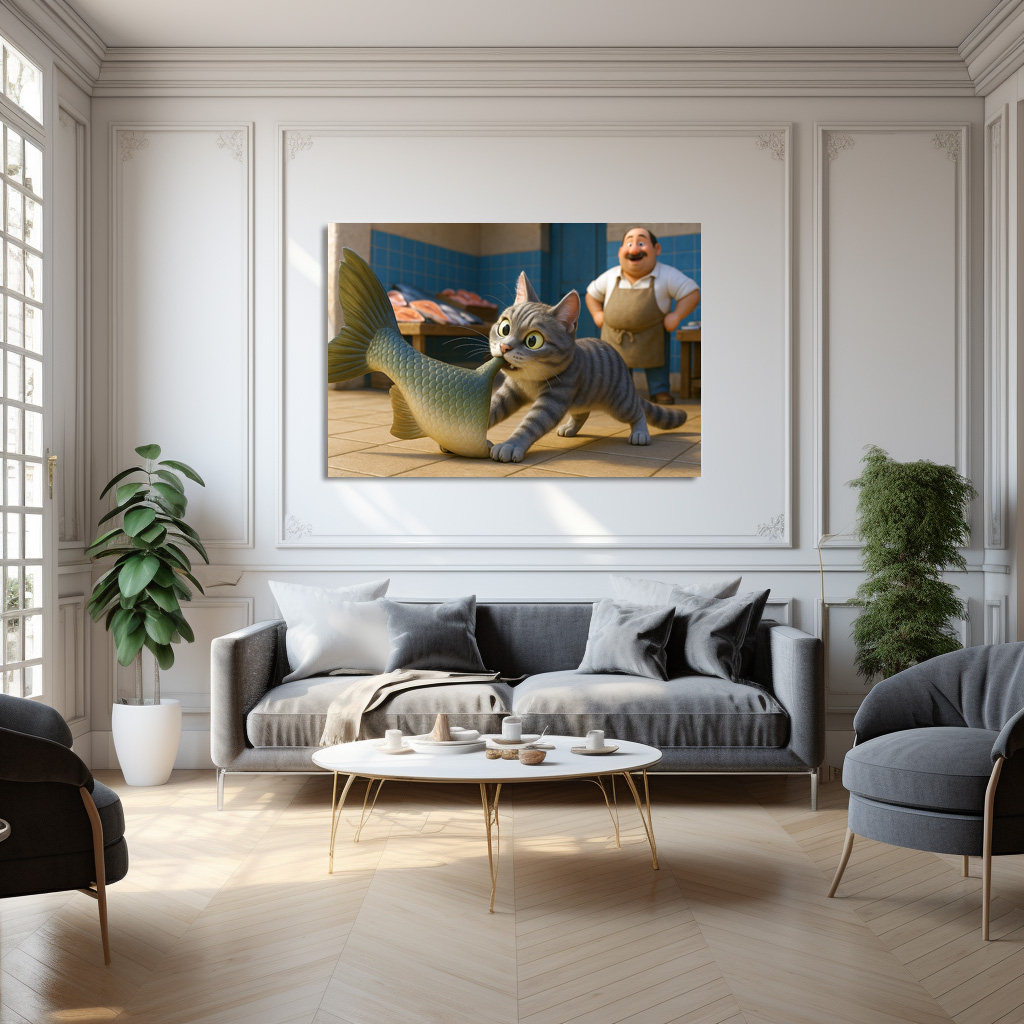 Poster: Erfolg beim netten Fischhändler - Katze und Fisch – Bild 2