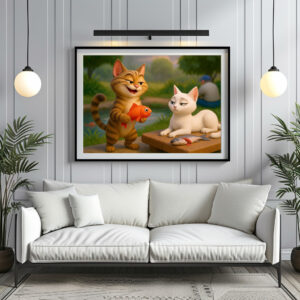 Poster: Kater bringt seiner Auserwählten ein Geschenk