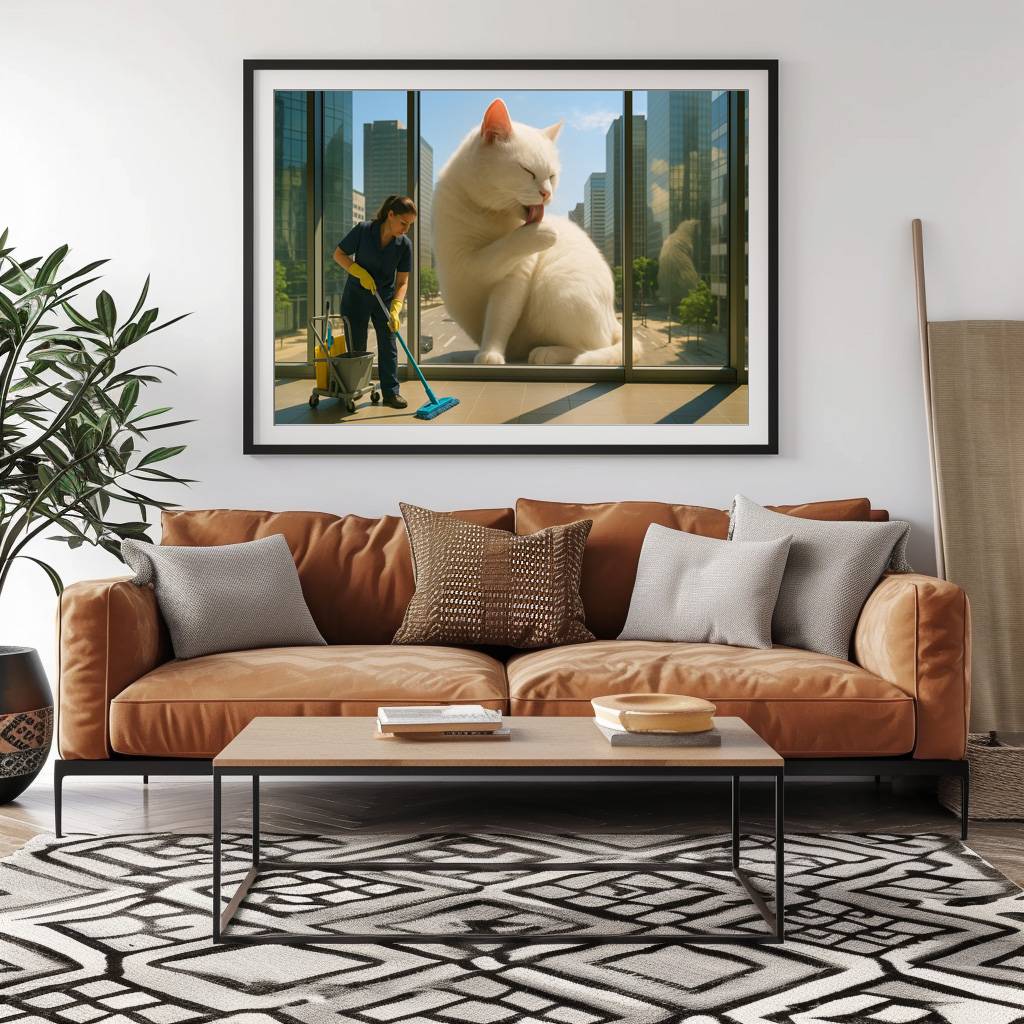 Poster: Putztag - Katze in der Stadt