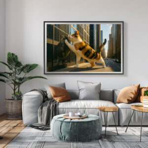 Poster: Mein liebstes Spiegelbild - Katze mit Fenster