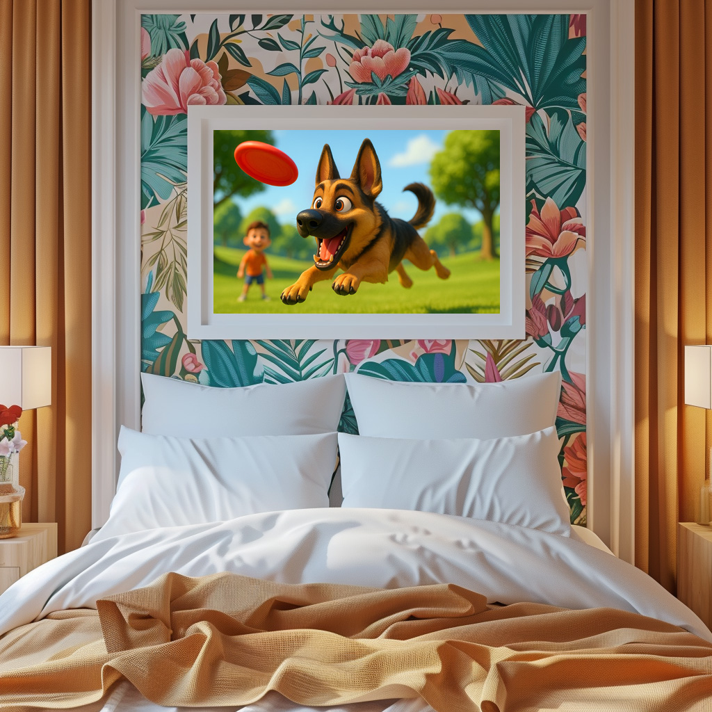 Poster: Schäferhund beim Frisbee fangen – Image 2