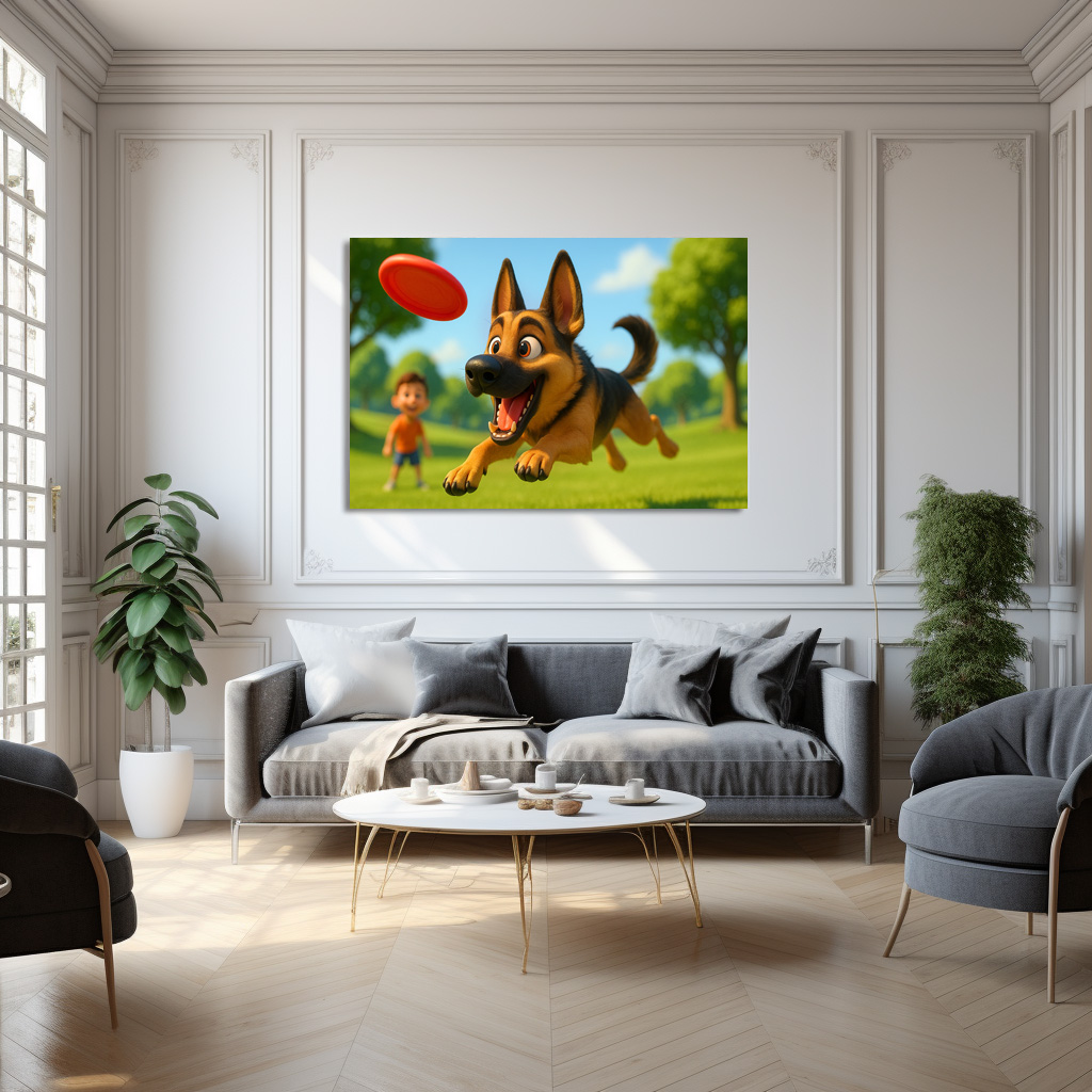 Poster: Schäferhund beim Frisbee fangen – Image 3