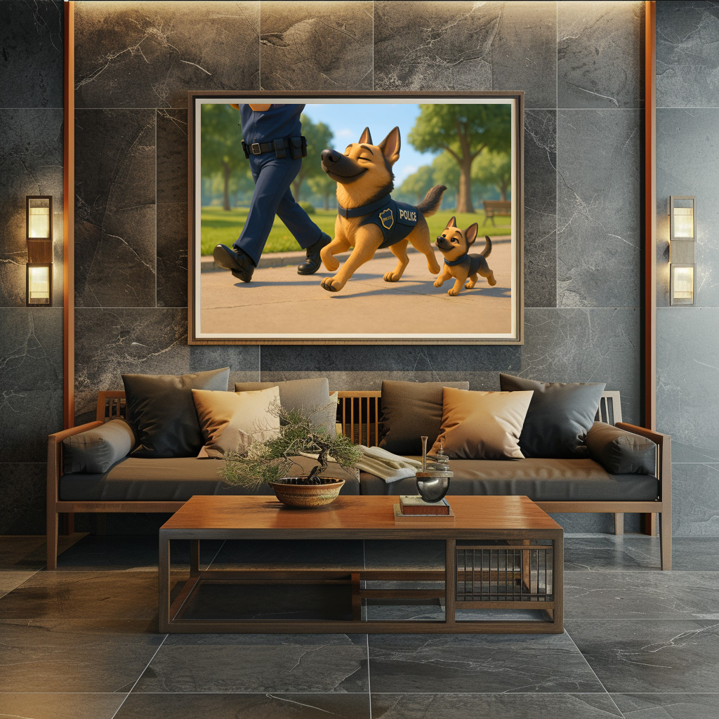 Poster: Stolzer Schäferhund und Welpe beim Polizeidienst – Bild 2