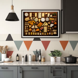 Poster: Arrangement von Käse Variationen