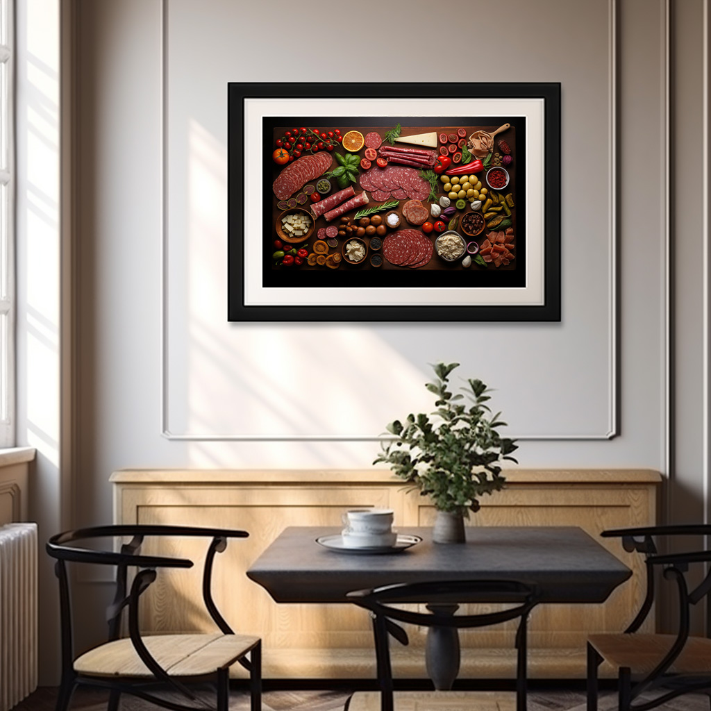 Poster: Arrangement mit Salami und Wurst