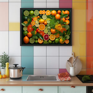 Poster: Arrangement mit Zitrusfrüchten