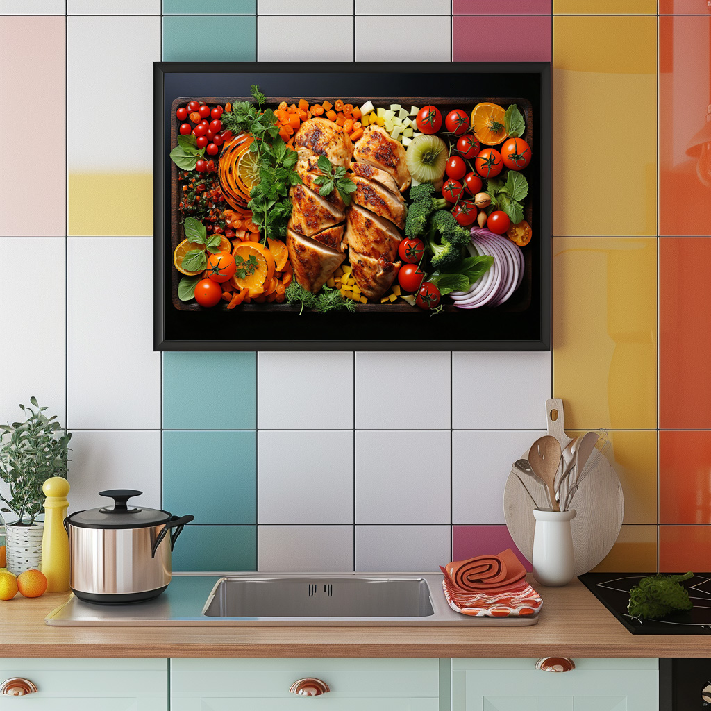 Poster: Arrangement mit Hühnchen Fleisch und Gemüse - Image 2