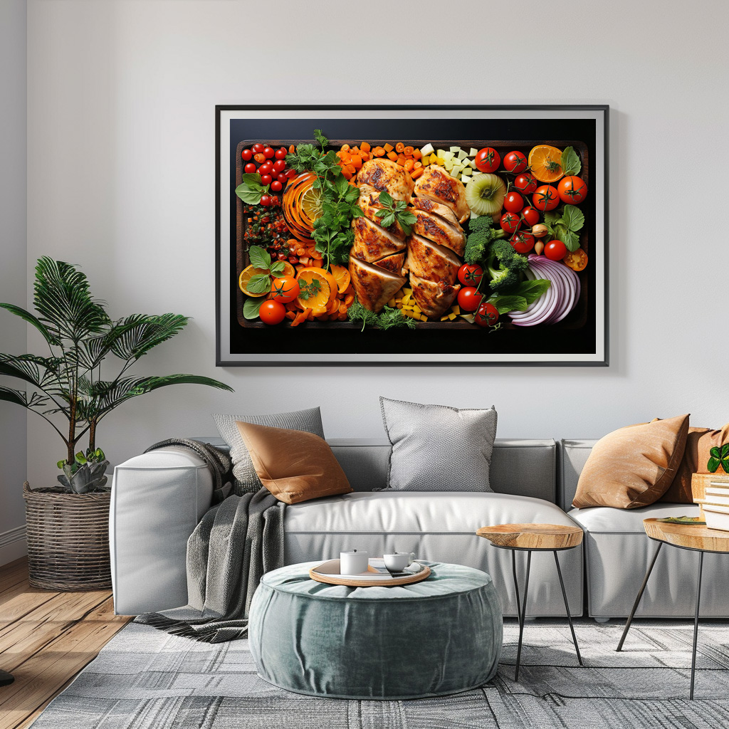Poster: Arrangement mit Hühnchen Fleisch und Gemüse - Image 3