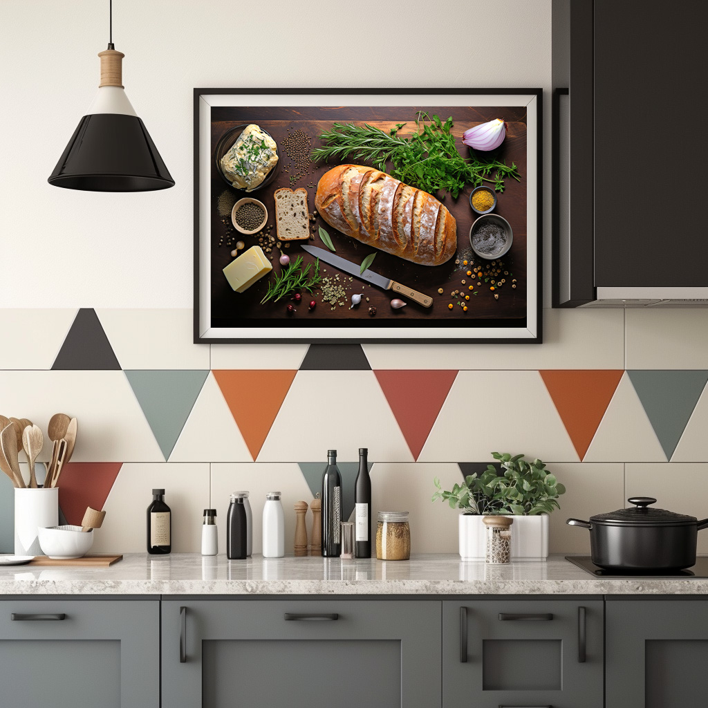 Poster: Arrangement mit Brot und Butter