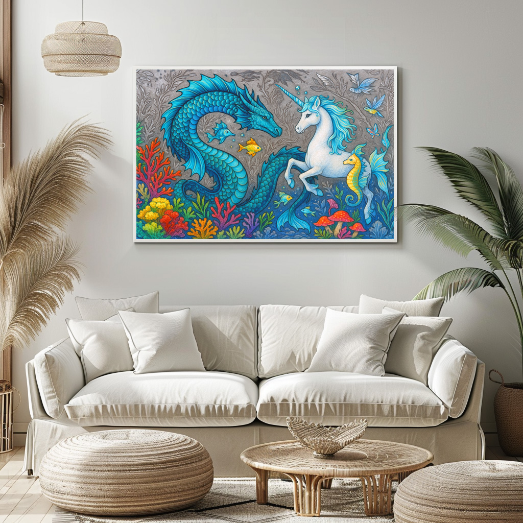 Poster: Wasserdrache und Seepferdchen-Einhorn - mystische Wesen – Bild 2