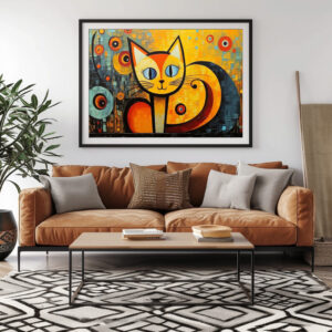 Poster: Katzenkunst Im Stil von Wassily Kandinsky