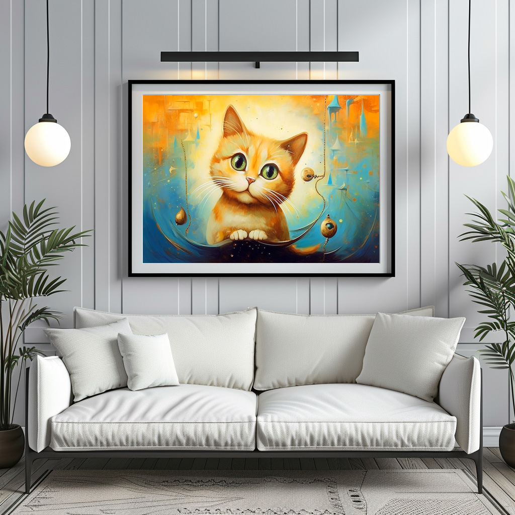 Poster: Fröhliche Katzenkunst im Stil von Salvador Dali – Bild 2