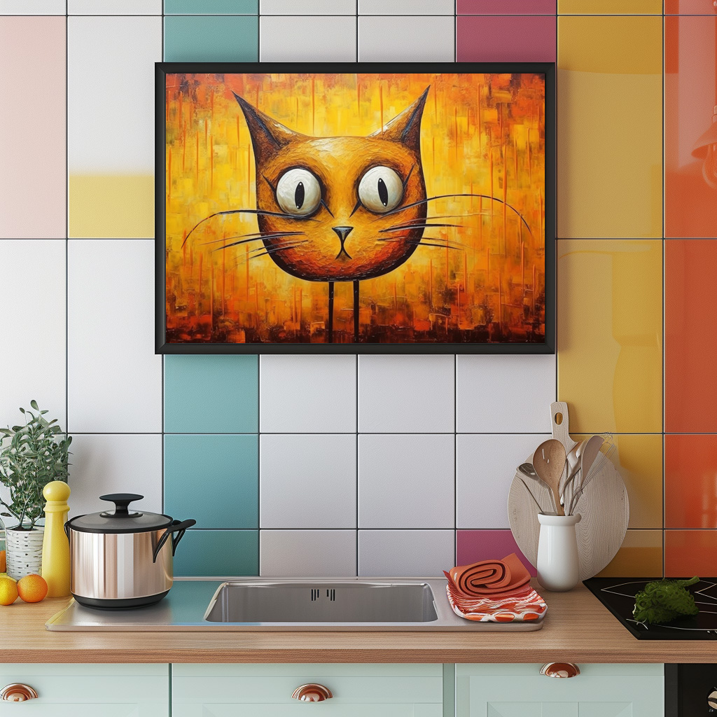 Poster: Absurde Katzenkunst Im Stil von Salvador Dali
