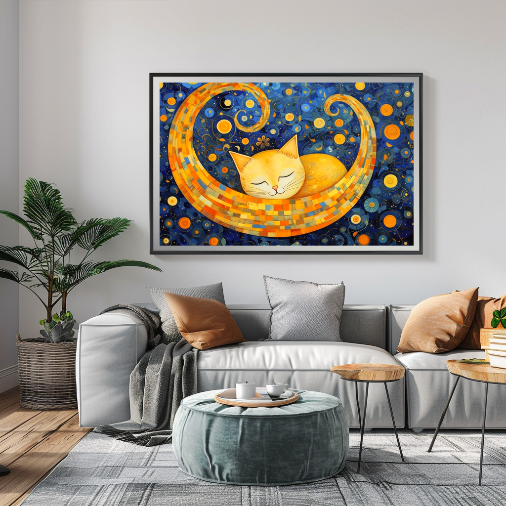Poster: Fröhliche Katzenkunst Im Stil von Gustav Klimt - Image 2