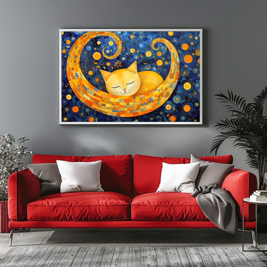 Poster: Fröhliche Katzenkunst Im Stil von Gustav Klimt - Image 3