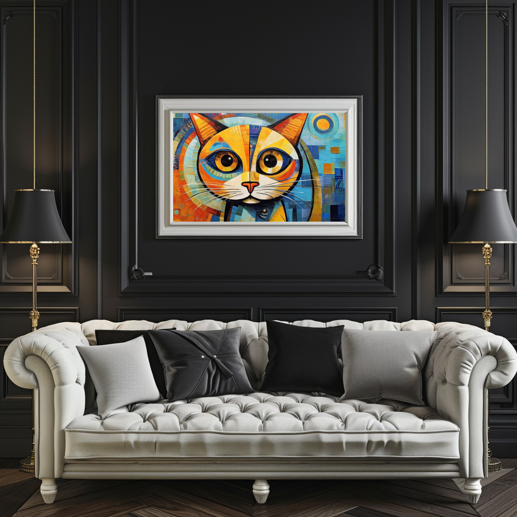 Poster: Fröhliche Katzenkunst Im Stil von Pablo Picasso – Image 3