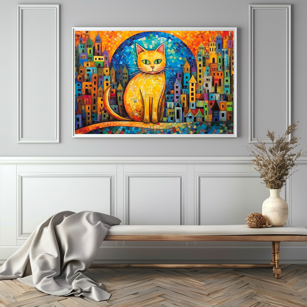Poster: Fröhliche Katzenkunst Im Stil von Friedensreich Hundertwasser – Image 3