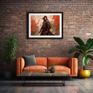 Poster: Samurai Krieger vor dem Kampf