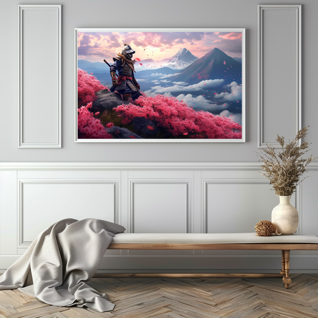 Poster: Samurai Krieger in Rüstung in den Bergen – Bild 2