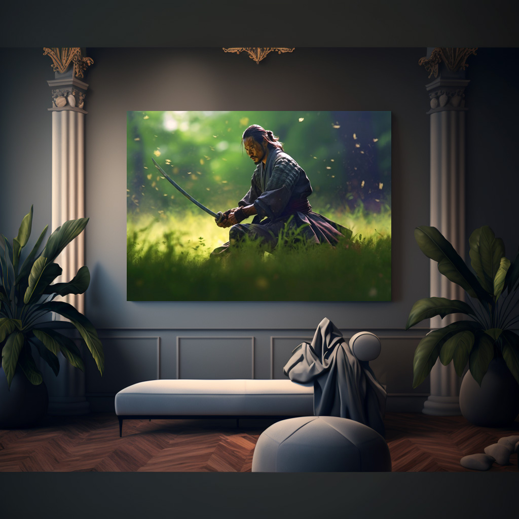 Poster: Samurai Krieger beim Training im Feld – Image 2