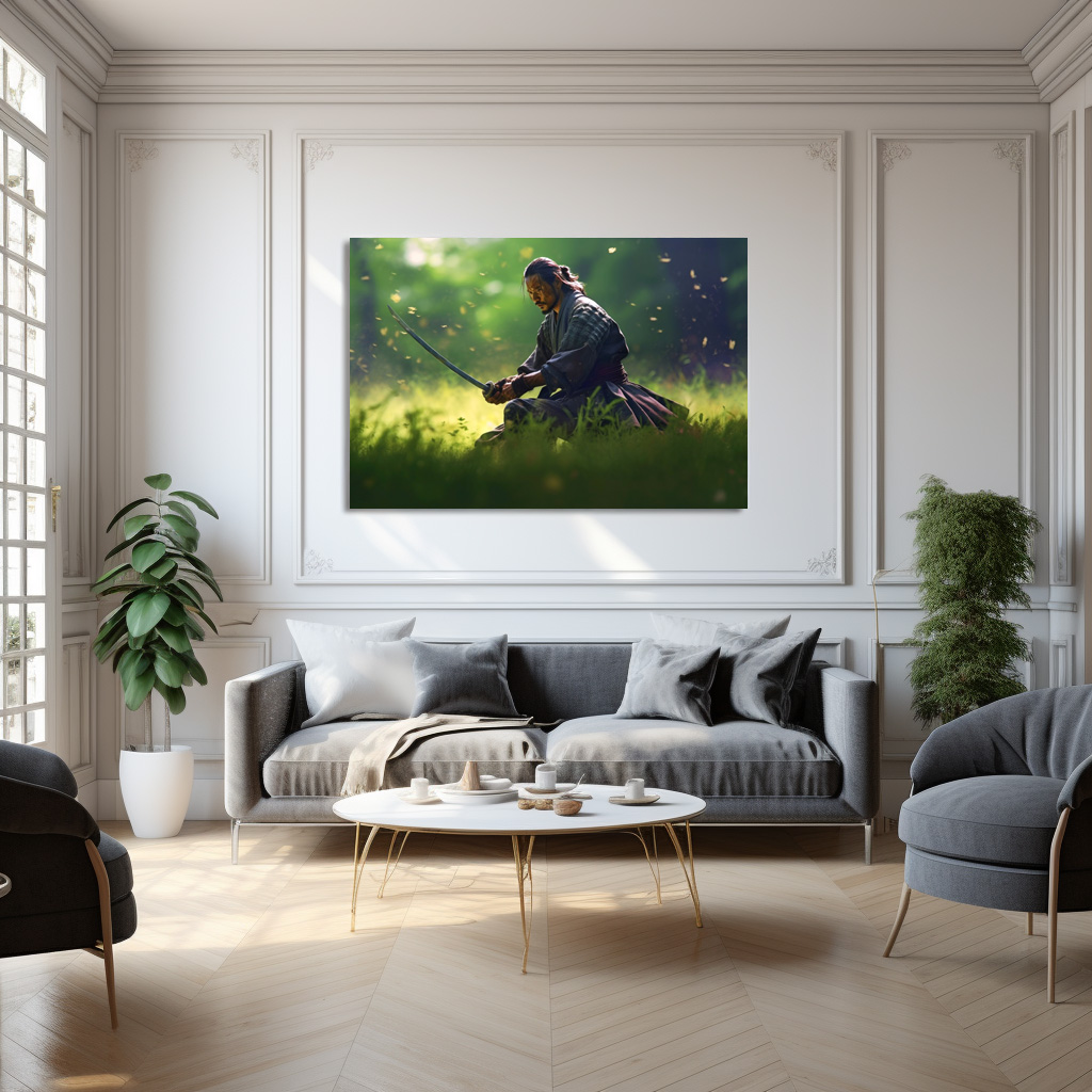 Poster: Samurai Krieger beim Training im Feld – Image 3