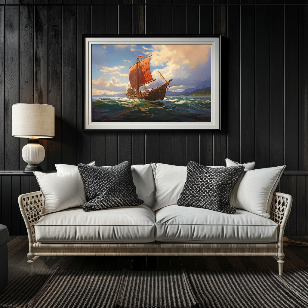 Poster: Wikingerschiff an der Küste - Image 2