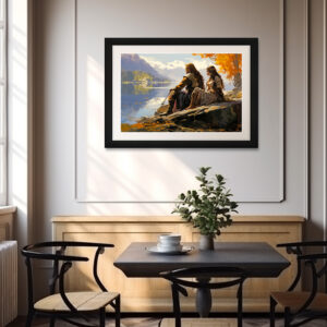 Poster: Nordischer Mann und junge Frau