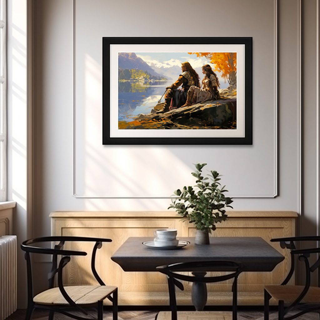 Poster: Nordischer Mann und junge Frau