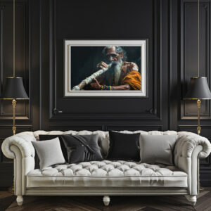 Poster: Aborignies Mann mit Didgeridoo