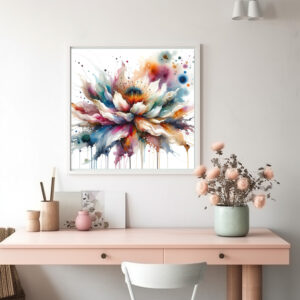 Poster: Colorful Watercolor Blossom