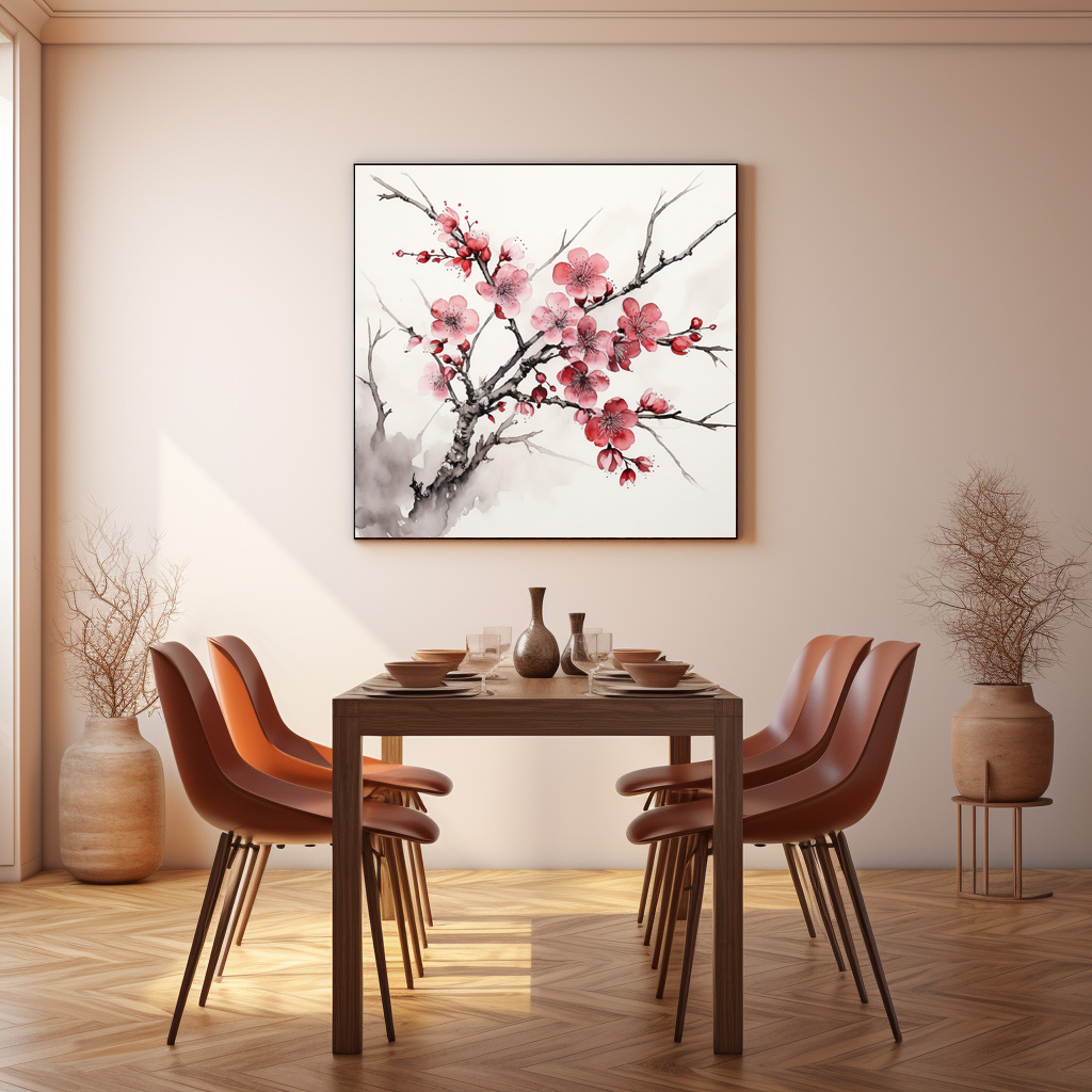 Poster: Pink Cherry Blossom Branch