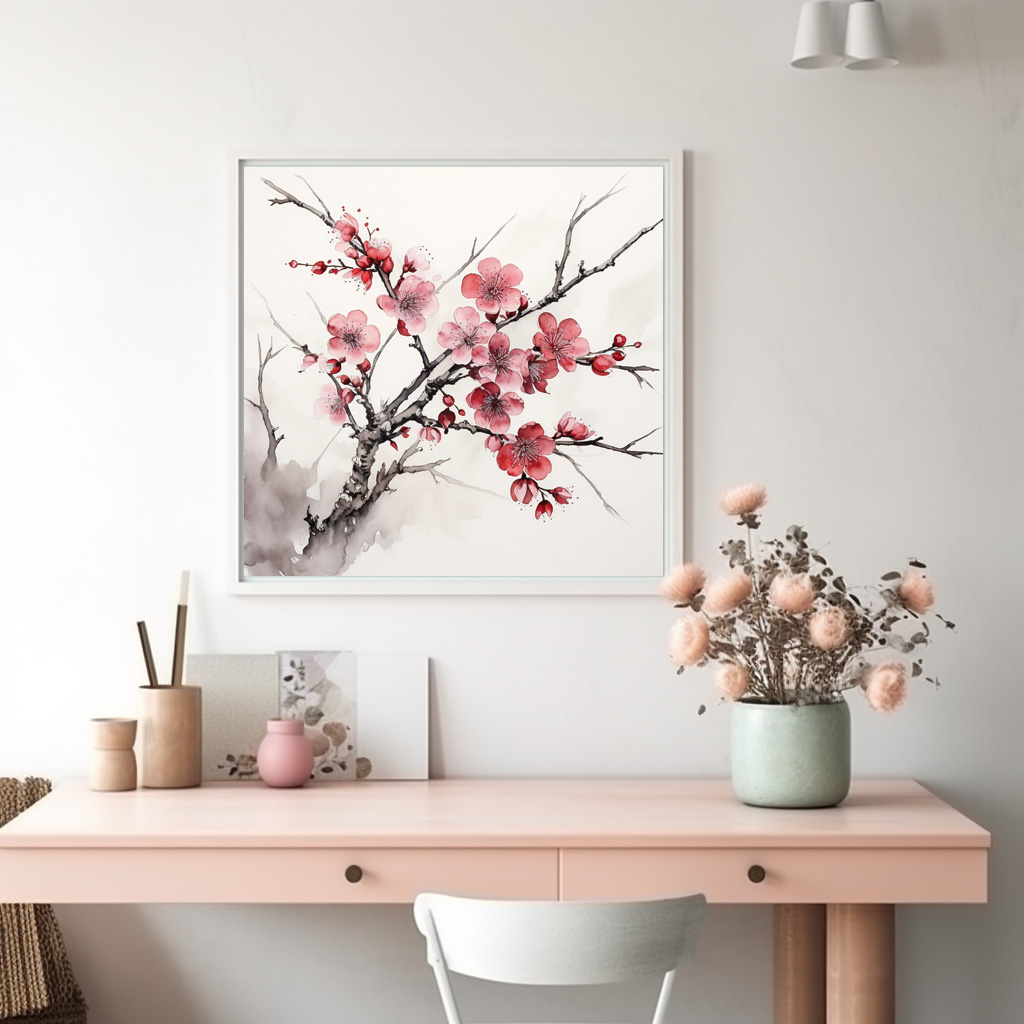 Poster: Pink Cherry Blossom Branch - Image 2