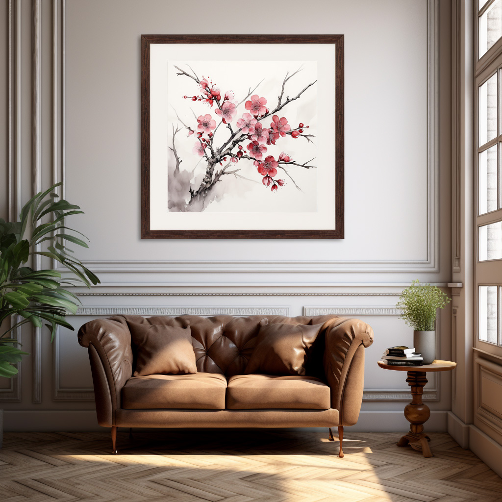 Poster: Pink Cherry Blossom Branch - Image 3