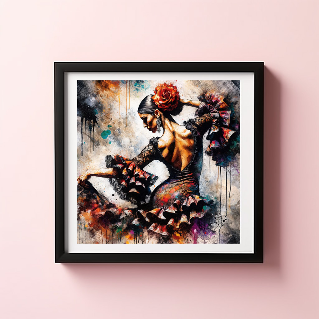 Poster: Midnight Lace Flamenco Dancer