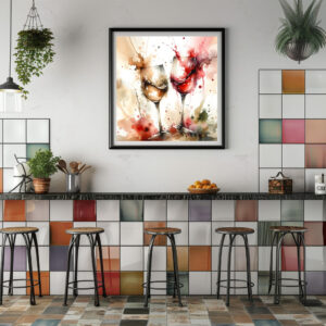 Poster: Watercolor Wine Glasses